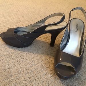 Maurice’s Slingback Gunmetal peep toe heels - Sz 9